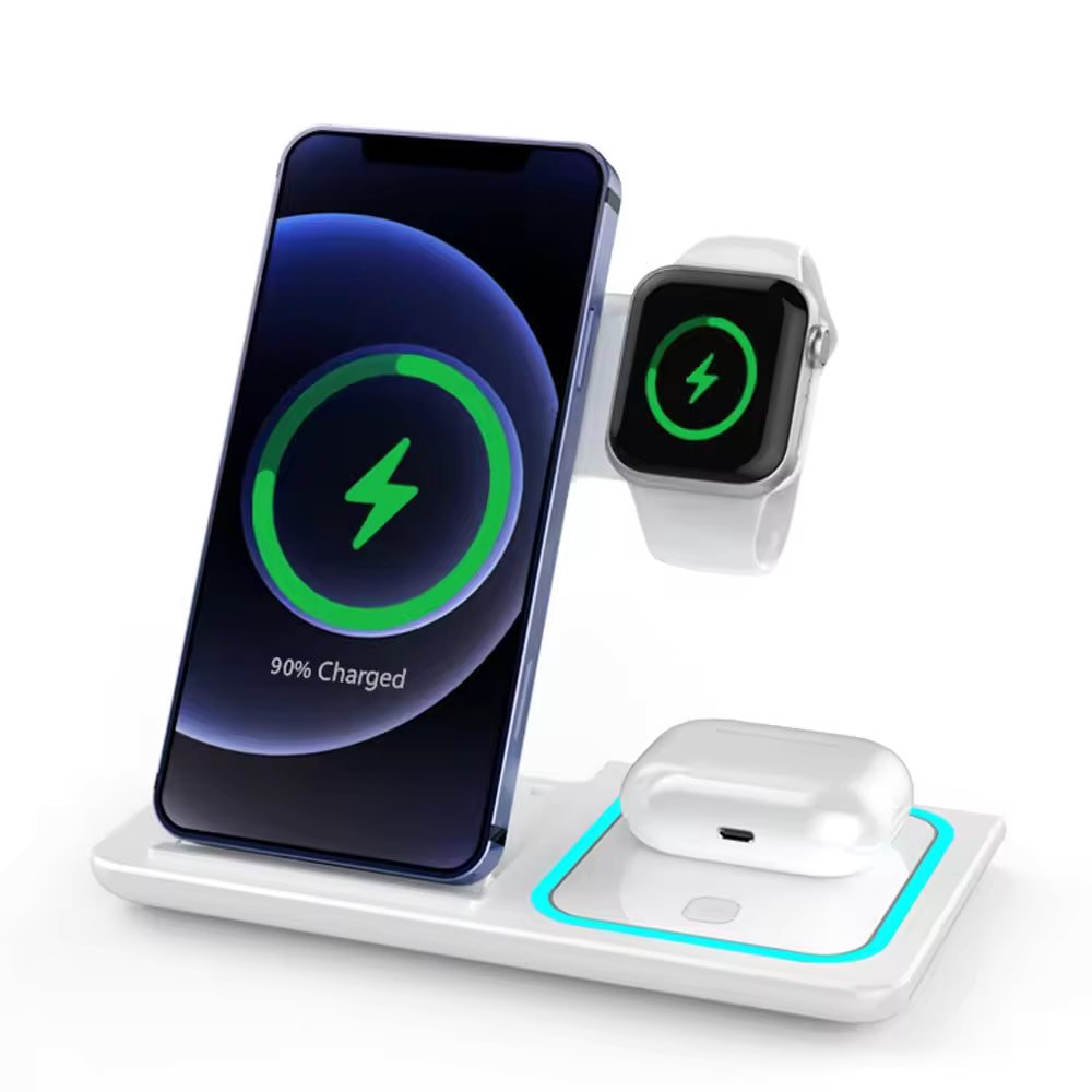Station de Charge Sans Fil 3 en 1 Pliable – iPhone 16/15/14/13/12 + AirPods + Apple Watch | SZYSGSD X455