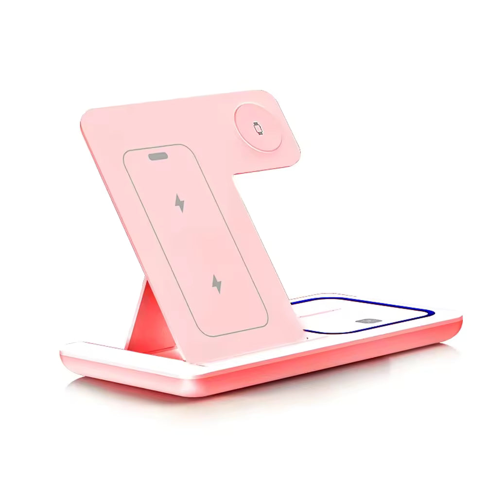 Chargeur Sans Fil 3 en 1 Pliable 15W – Téléphone + Écouteurs + Montre | Beechain F187