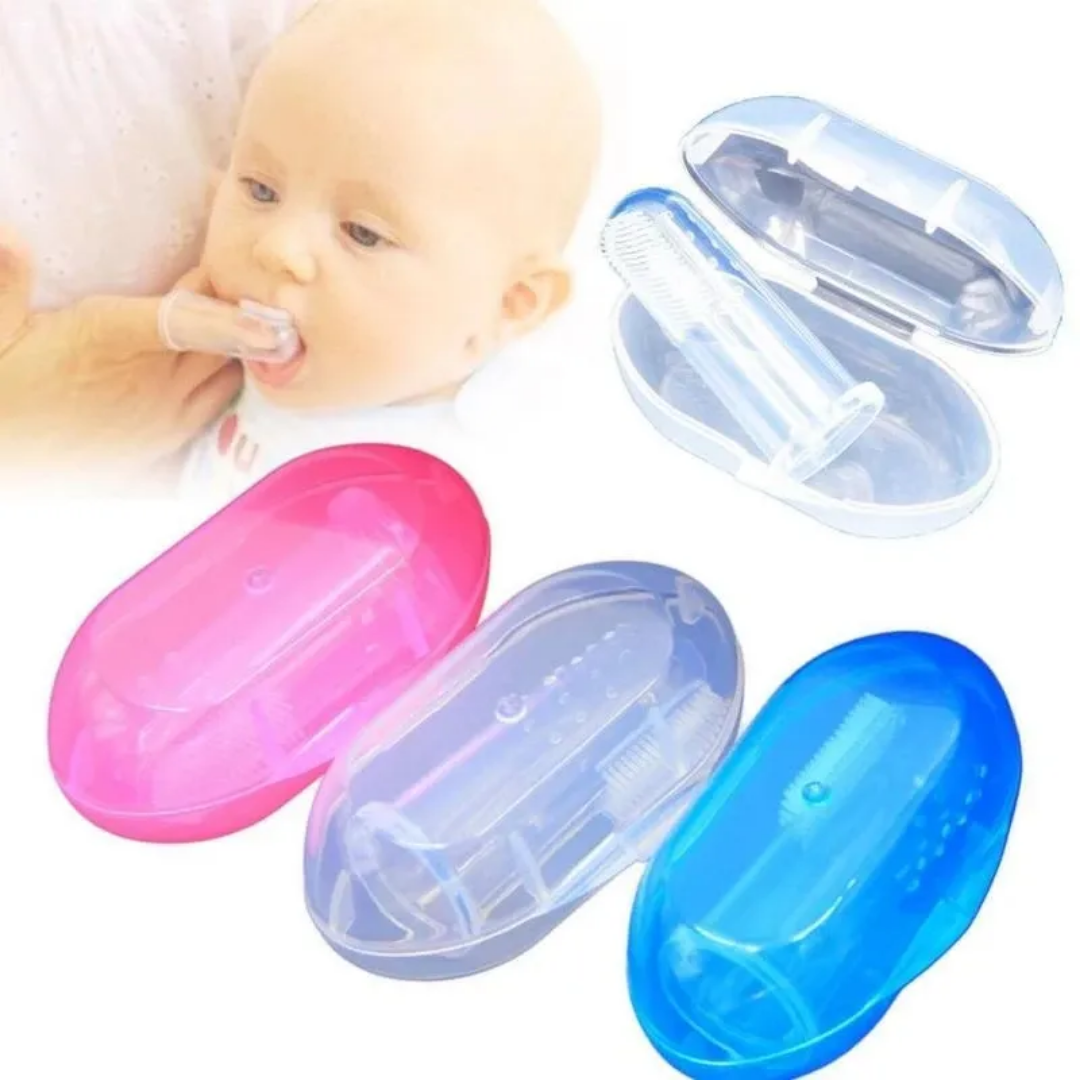 Brosse à Dents Bébé Silicone 0-12 Mois — Pack 3 pièces Sans BPA