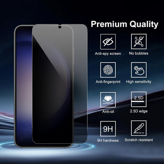 Verre Trempé Anti-Espion pour Samsung Galaxy S23 + 1 Protection Camera Objectif