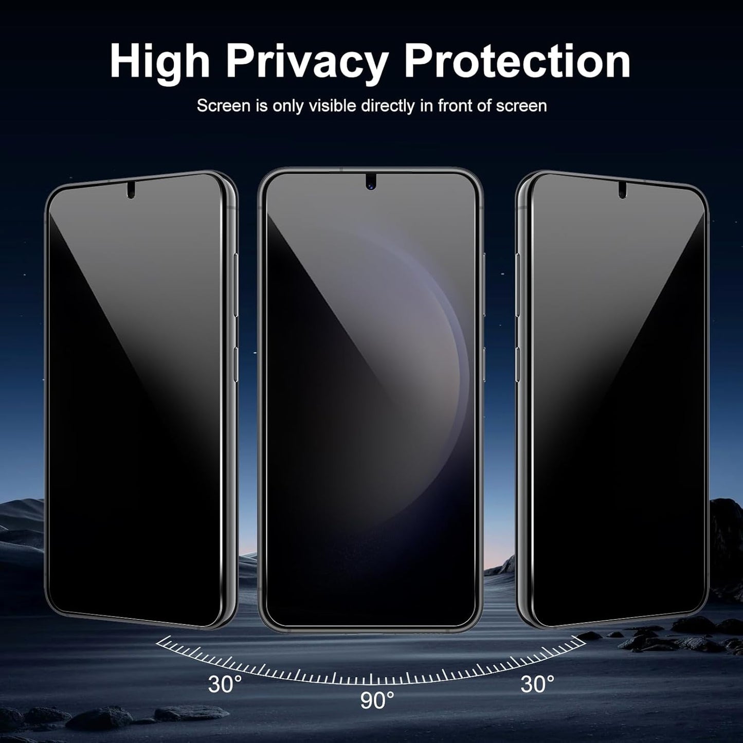 Verre Trempé Anti-Espion pour Samsung Galaxy S23 + 1 Protection Camera Objectif