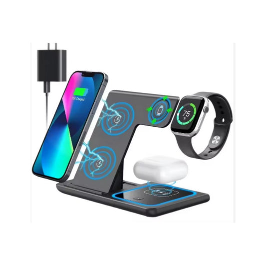 Station de Charge Sans Fil 3 en 1 Pliable – iPhone 16/15/14/13/12 + AirPods + Apple Watch | SZYSGSD X455